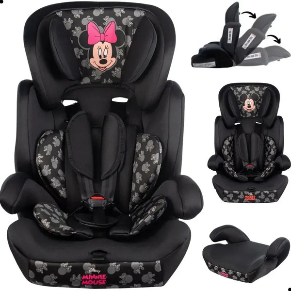 Cadeira para Auto Infantil Minnie Mouse 9 a 36kg com Assento de Elevação