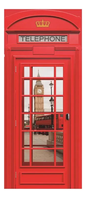Adesivo Decorativo de Porta Cabine Telefônica Londres