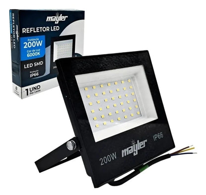 Refletor Holofote LED 200W Branco Frio 6500K à Prova d'Água