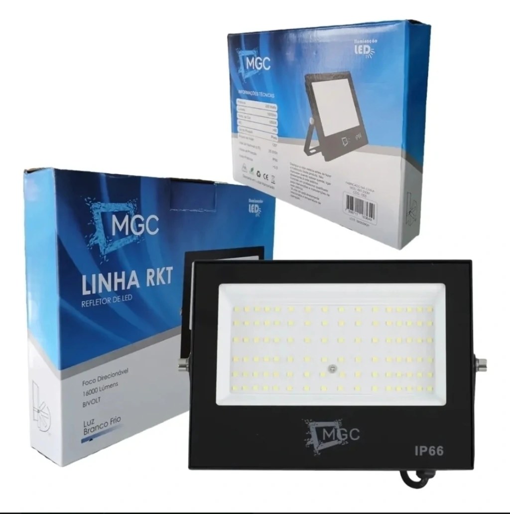 Refletor LED SMD RKT 200W Branco Frio