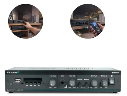 Amplificador de Ambiente Frahm Slim 1600 MC 60W