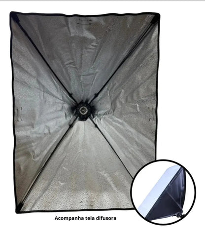 Kit Softbox 50x70cm com Tripé 2m para Estúdio