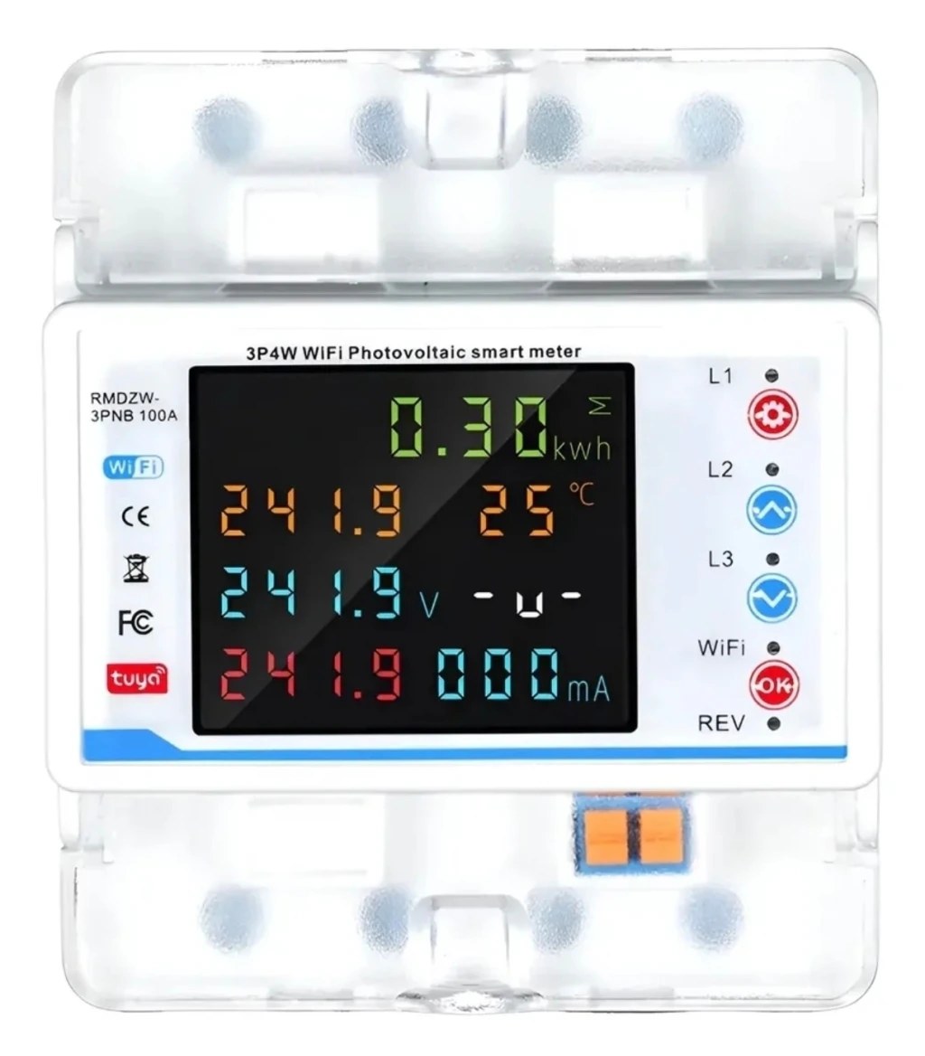 Disjuntor Medidor Bidirecional 3 Polos Wi-Fi 100A