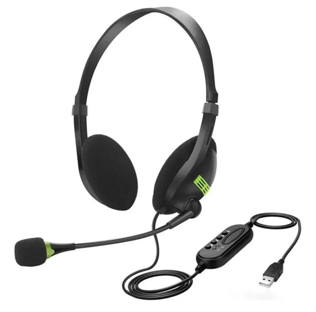 Headset Gamer USB com Microfone e Controle de Volume