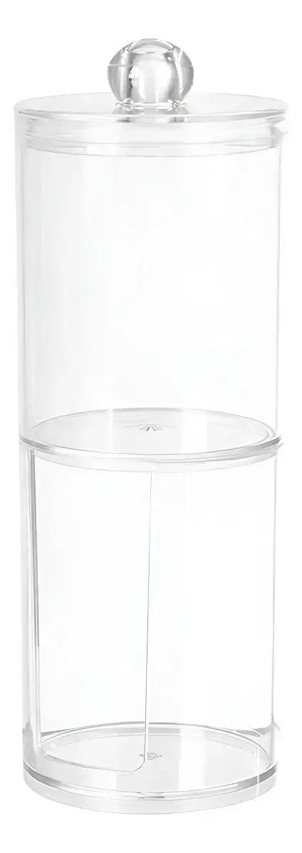 Porta Algodão e Cotonete Acrílico Transparente