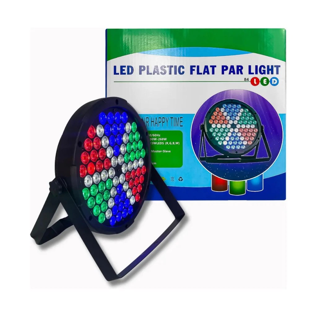 Canhão Refletor Par LED 84 LEDs RGB DMX