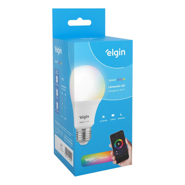 Lâmpada Smart Color LED Wi-Fi Elgin 10W Bivolt E27