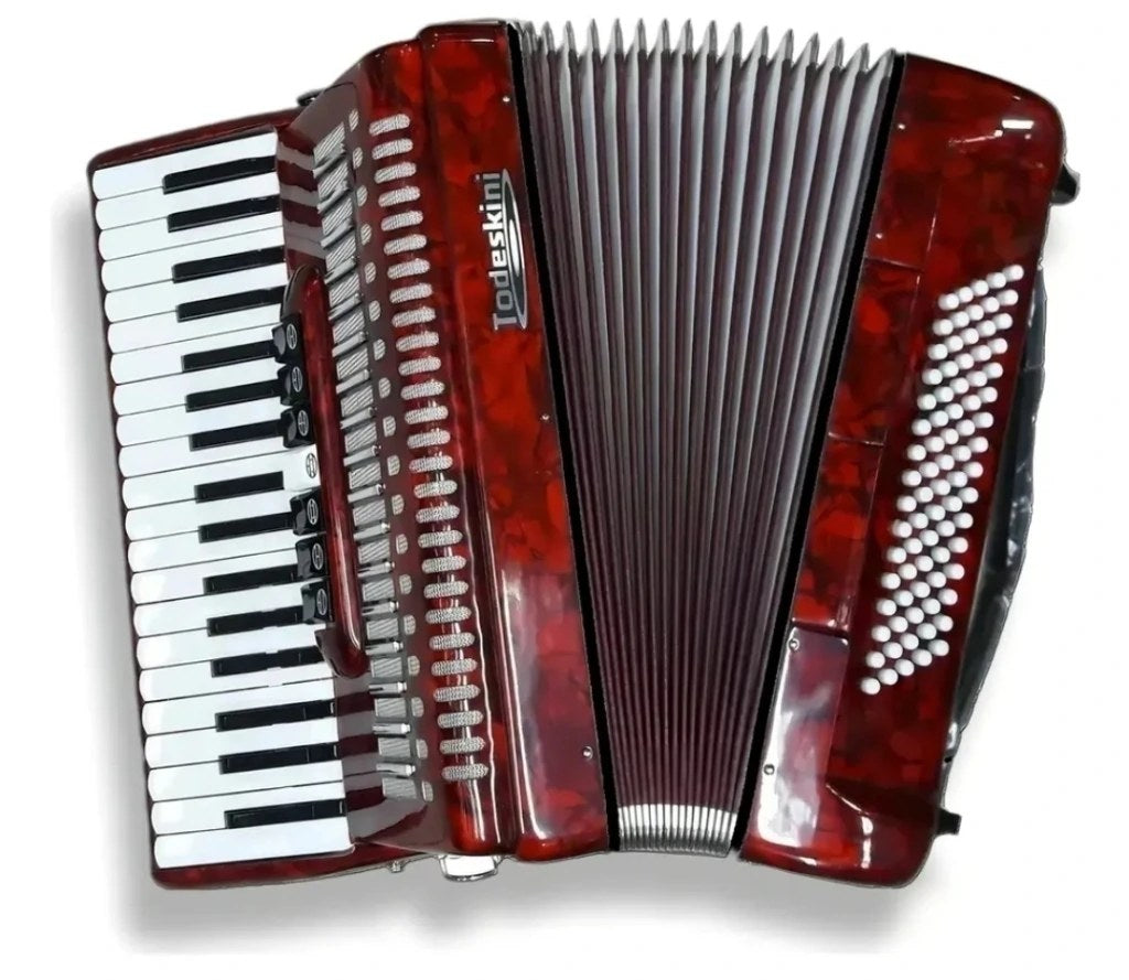 Acordeão Todeskini 80 Baixos Vermelho