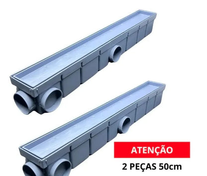 Ralo Linear Oculto Sifonado 7x100cm Cinza - foto 2