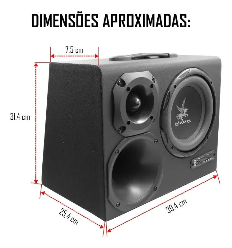 Caixa Trio Amplificada Corzus HC500 8 Pol. Bluetooth - foto 2