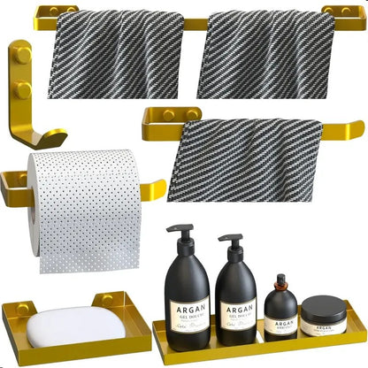 Kit Acessórios para Banheiro 6 Peças Dourado - foto 2