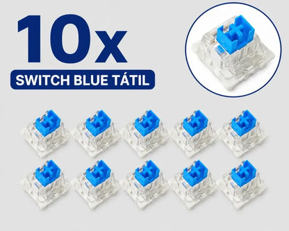 Kit 10 Switches Azuis para Teclado - foto 2
