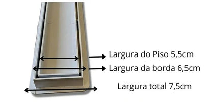 Ralo Linear Oculto Sifonado 7x90cm Cinza - foto 2