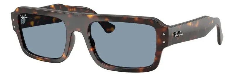 Óculos de Sol Ray-Ban Flacko RB4454 Havana Lente Azul - foto 2