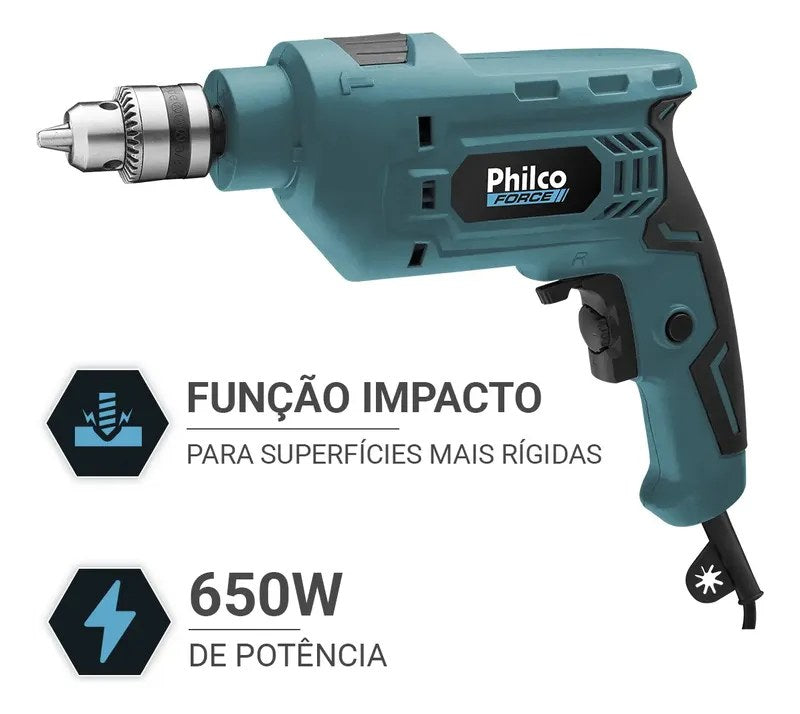 Furadeira Philco Force 650W com Maleta 220V - foto 2