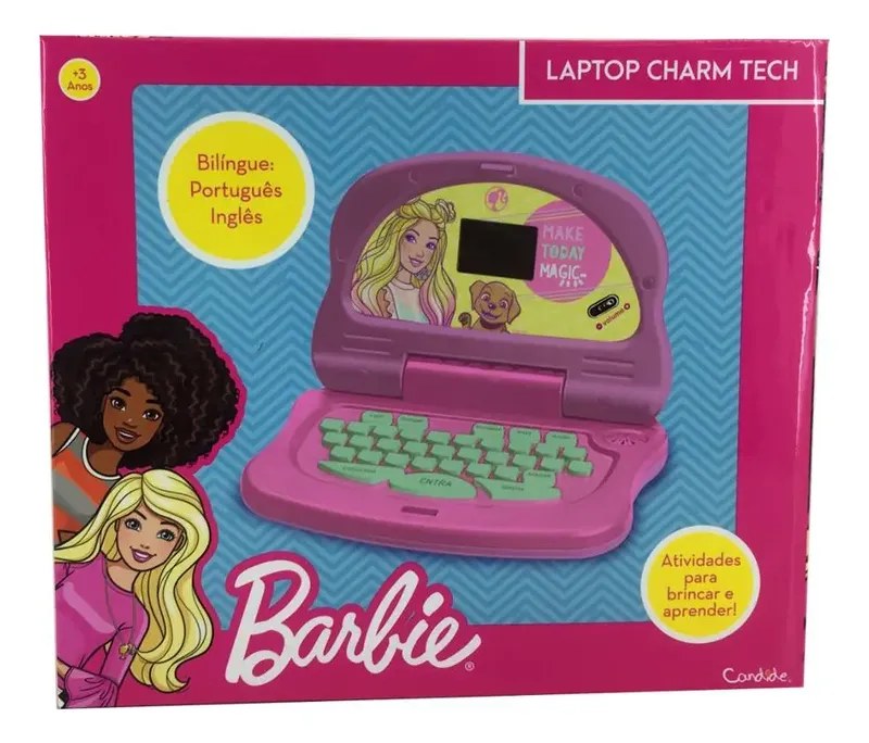 Laptop Infantil Barbie Charm Tech Bilíngue Candide - foto 3