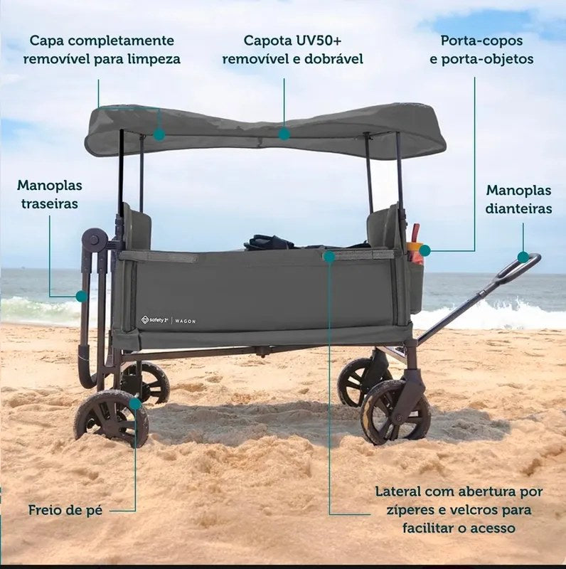 Carrinho Multiuso Safety 1st Wagon Cinza - foto 4